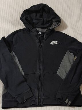 Nike Kids Black & Gray Full-Zip Hoodie Jacket